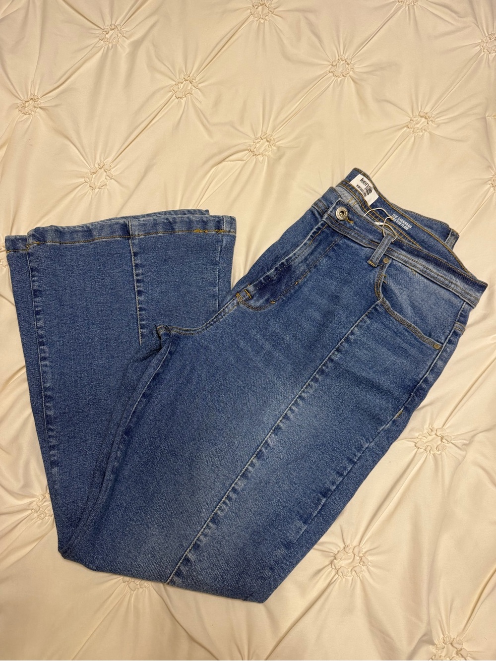 Kensie Women's Wide-Leg Jeans in Medium Blue Denim